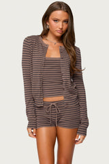 Lillian Striped Button Up Knit Cardigan