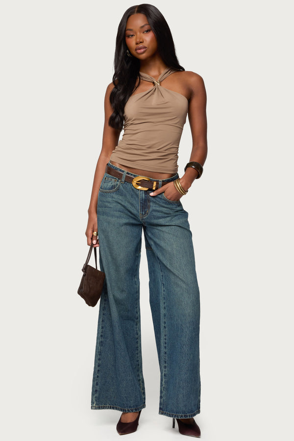 Cielle Wide Strap Gathered Top view 2