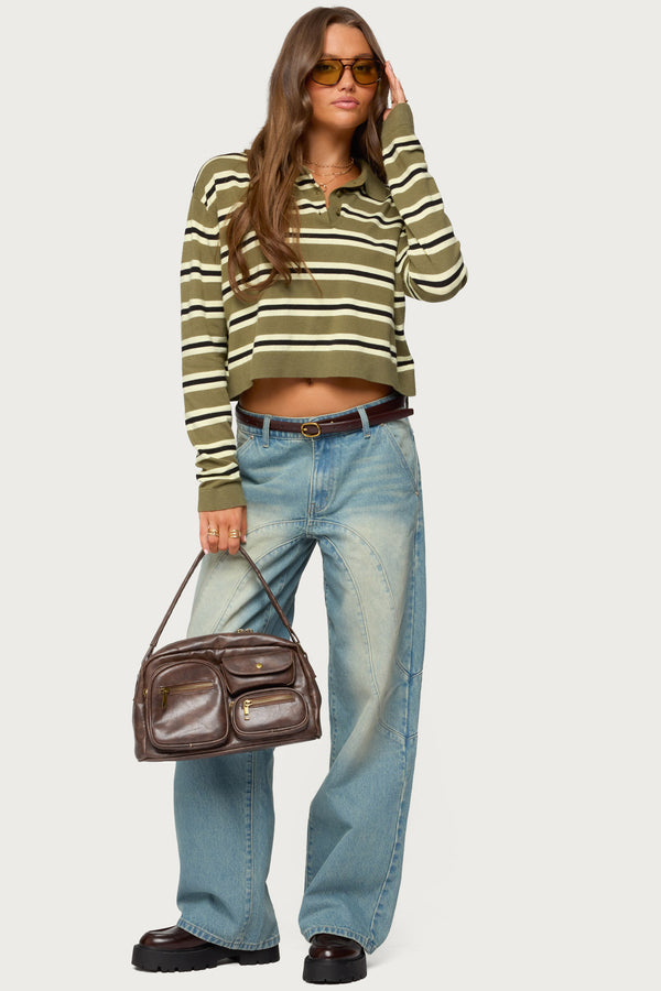 Kiria Stitched Low Rise Baggy Jeans view 1