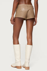 Melaney Faux Leather Micro Shorts