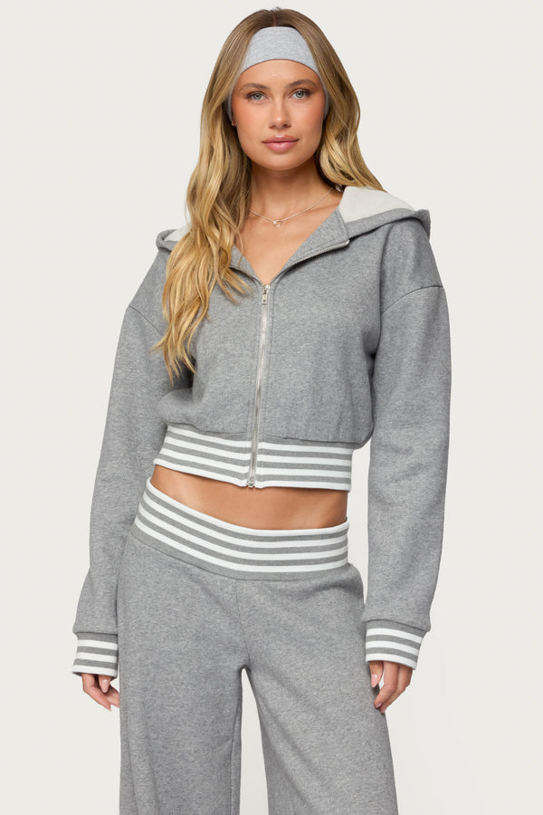 Eloura Stripey Zip Up Hoodie view 1