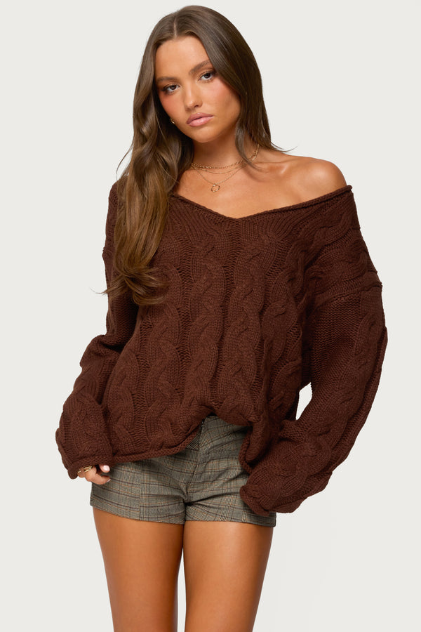 Inga Oversized Cable Knit Sweater view 2
