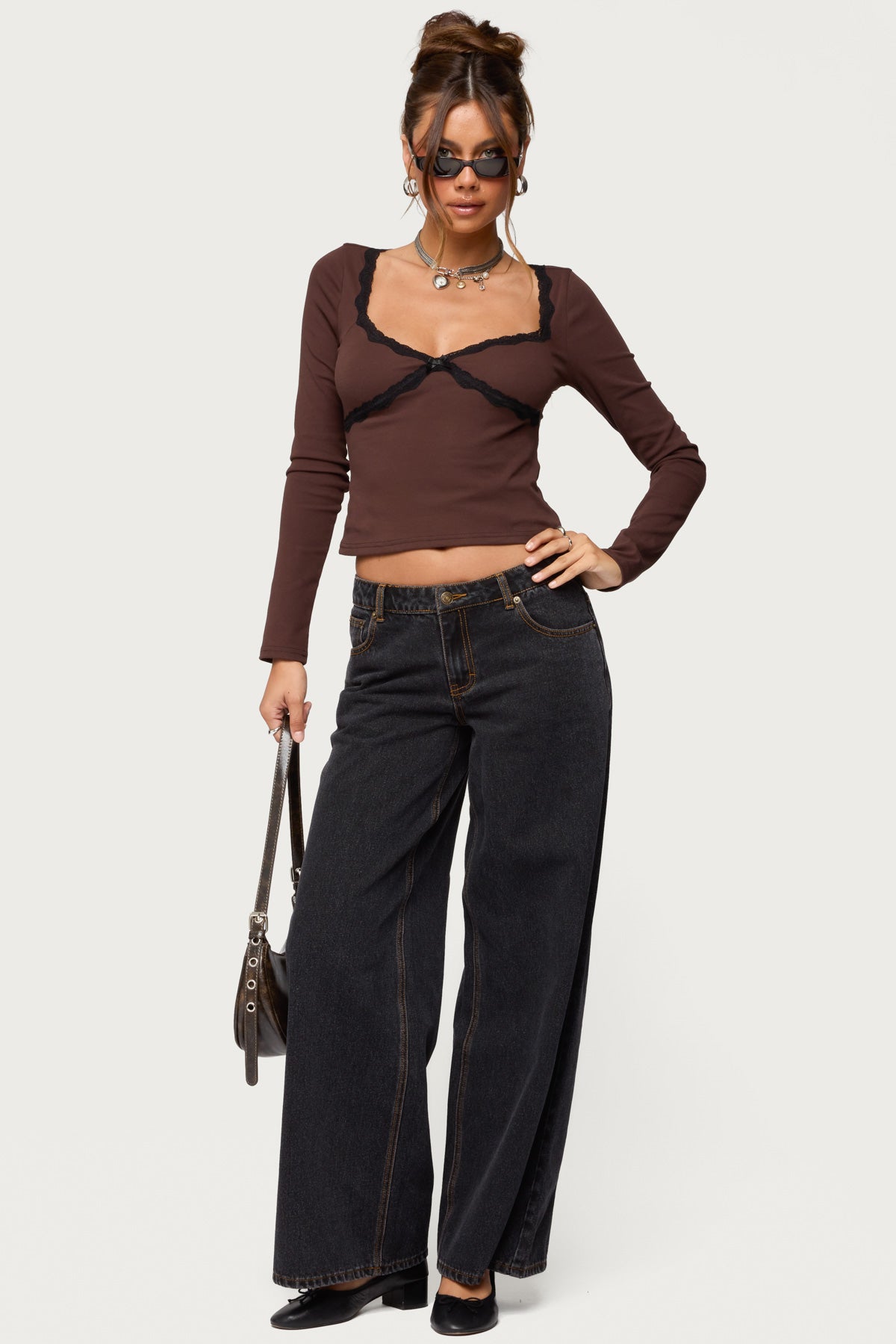 Porta Contrast Lacey Top