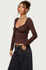 Porta Contrast Lacey Top