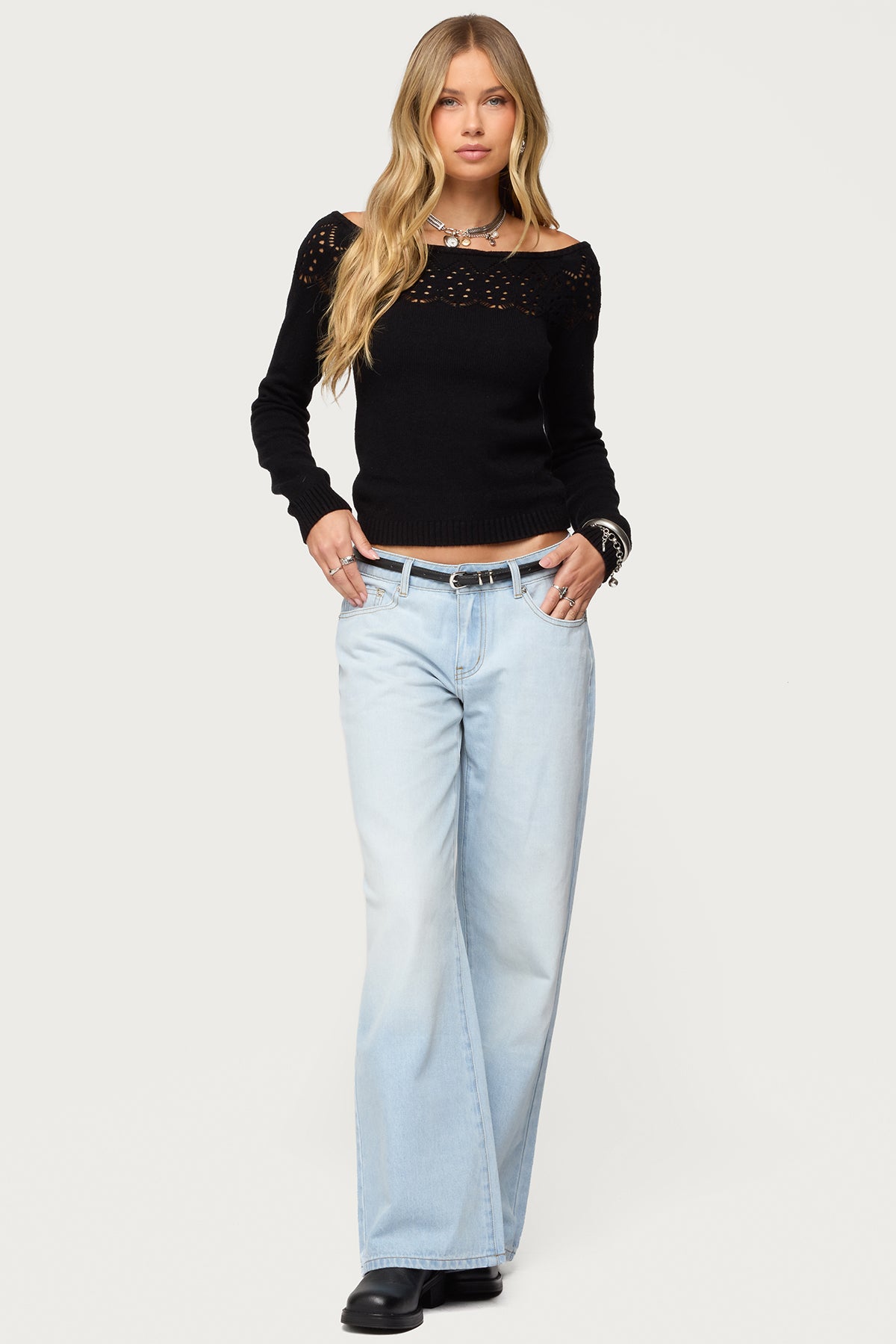 Magda Acid Wash Low Rise Baggy Jeans