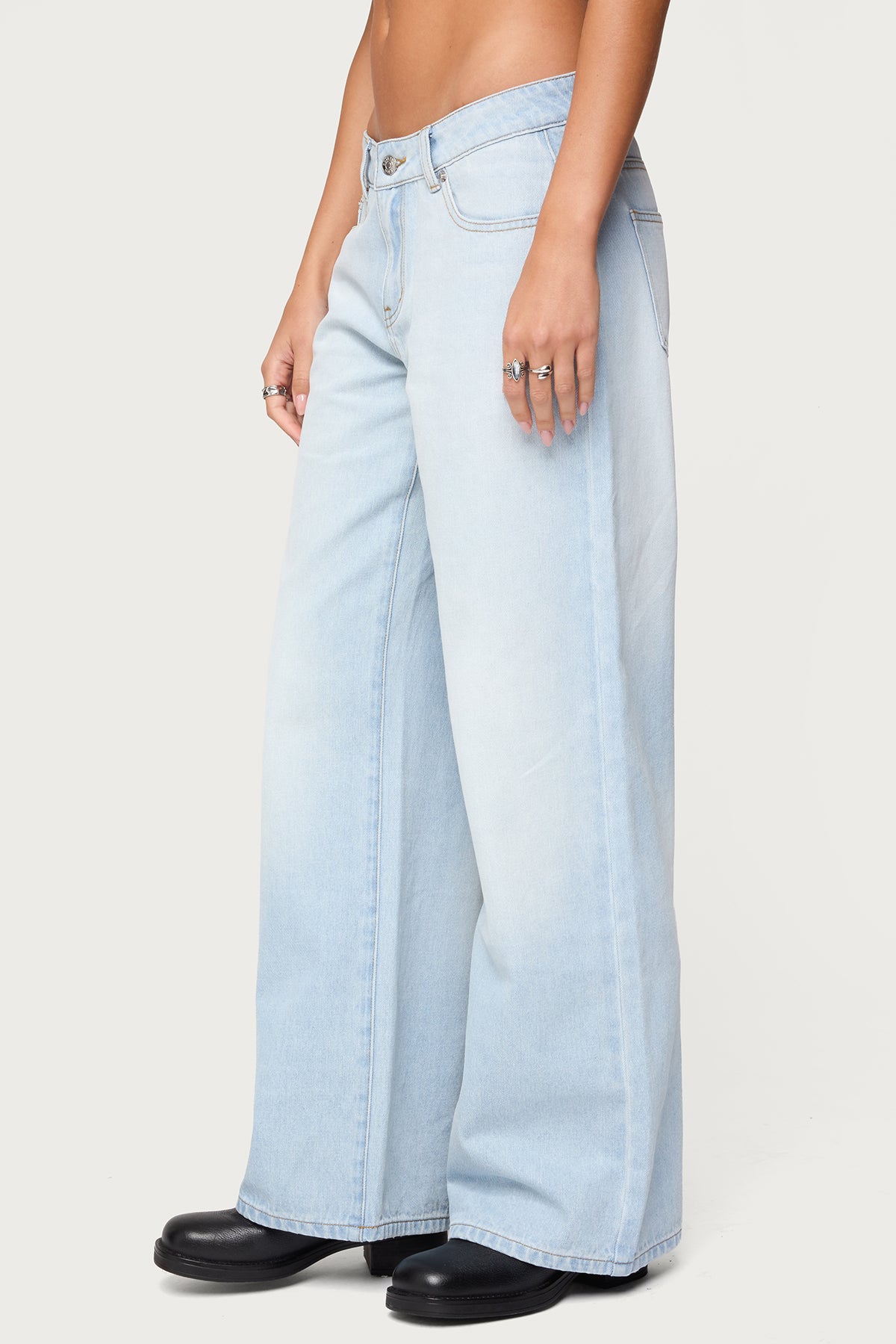 Magda Acid Wash Low Rise Baggy Jeans