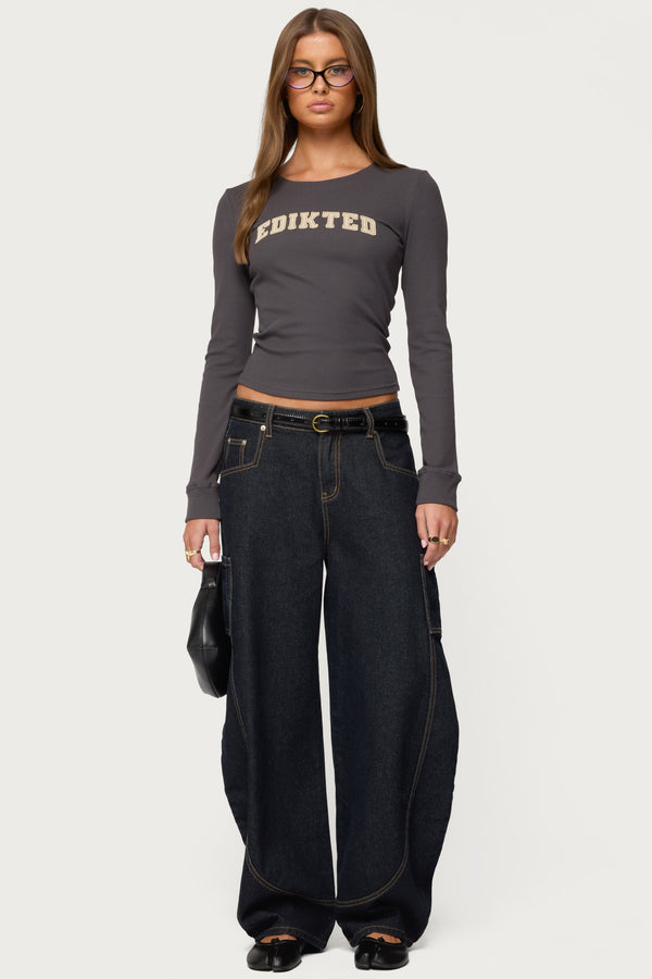 Essential Edikted Ribbed T Shirt view 2