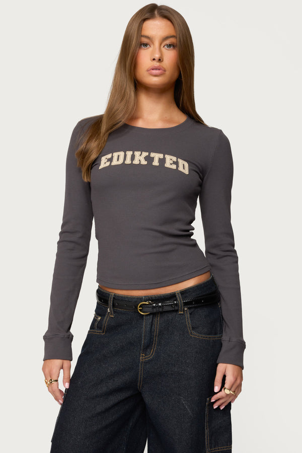 Essential Edikted Ribbed T Shirt view 1