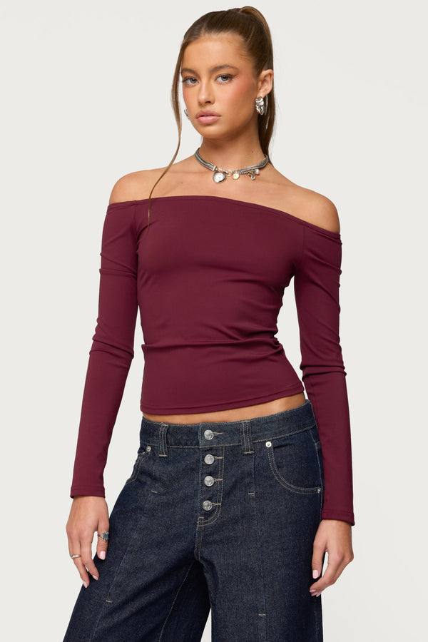 Katie Off Shoulder Long Sleeve Top view 1