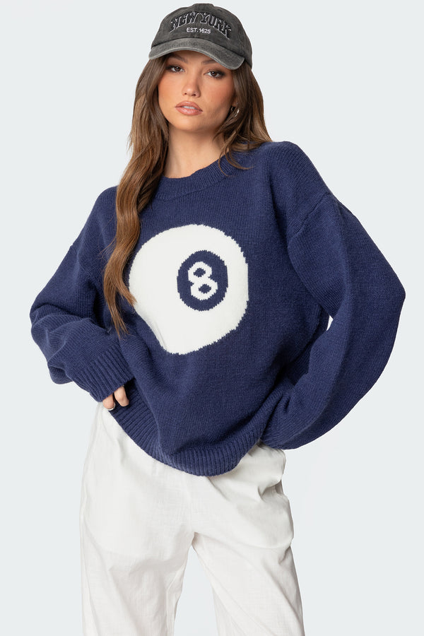 8 Ball Oversized Chunky Knit Sweater view 1