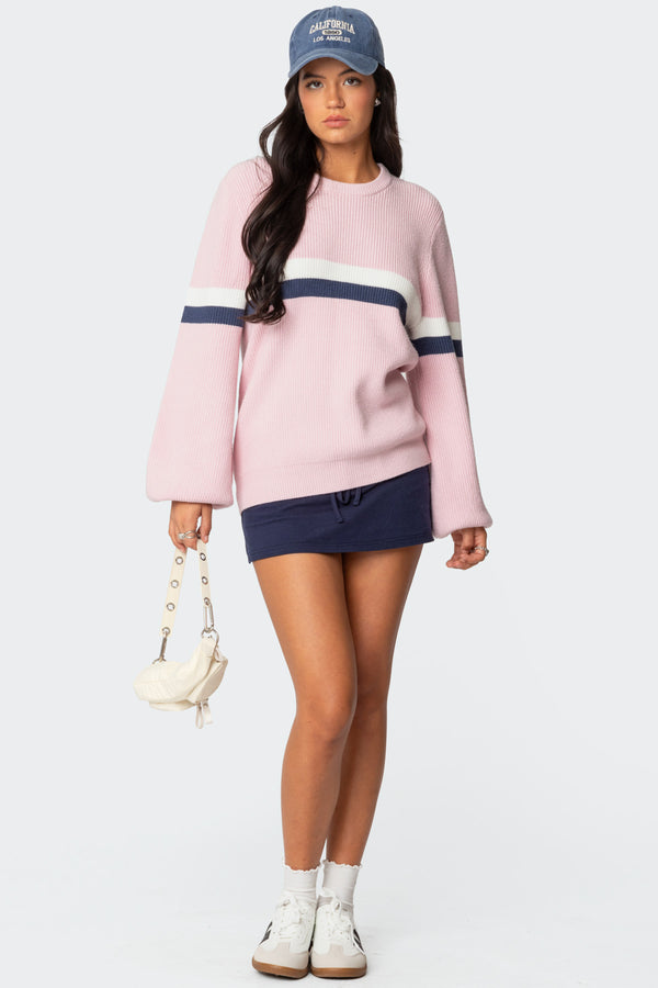 Nautical Striped Oversized Sweater view 2