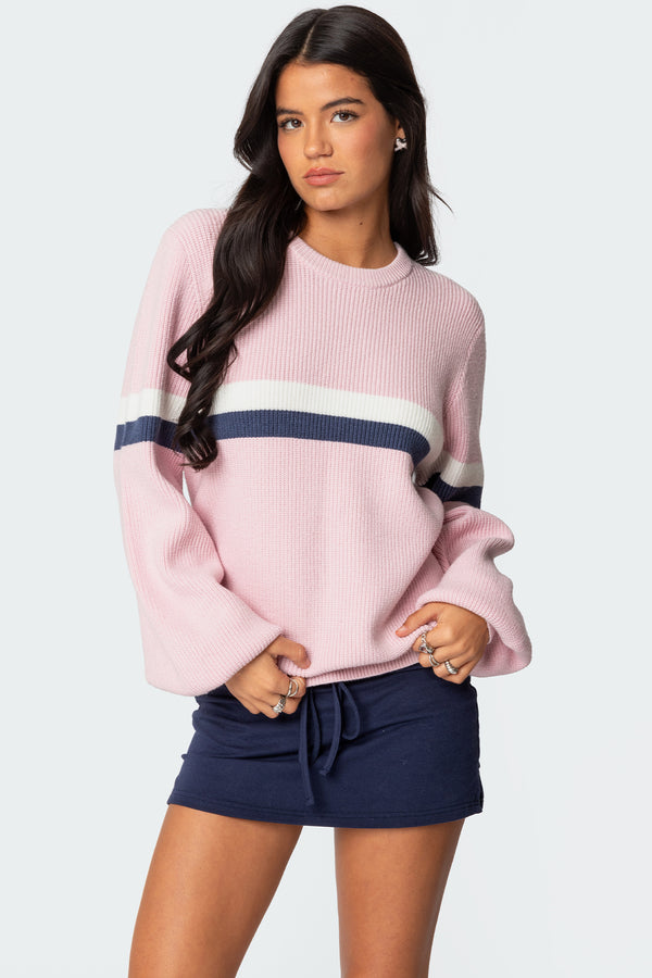 Nautical Striped Oversized Sweater view 1