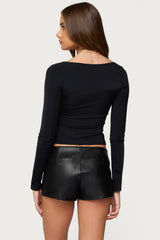 Soria Ruched Cut Out Top