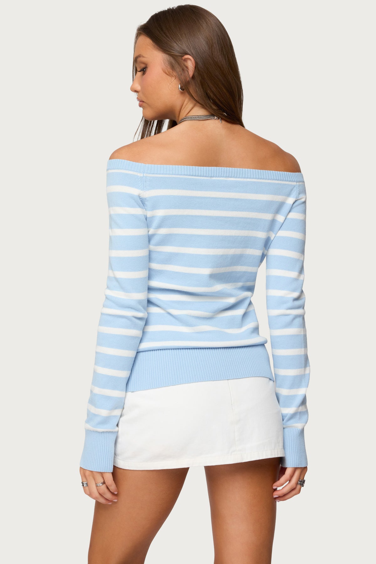 Lori Striped Off Shoulder Sweater