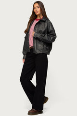 Mori Oversized Faux Leather Jacket