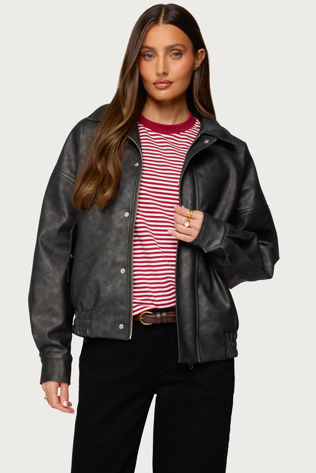 Mori Oversized Faux Leather Jacket
