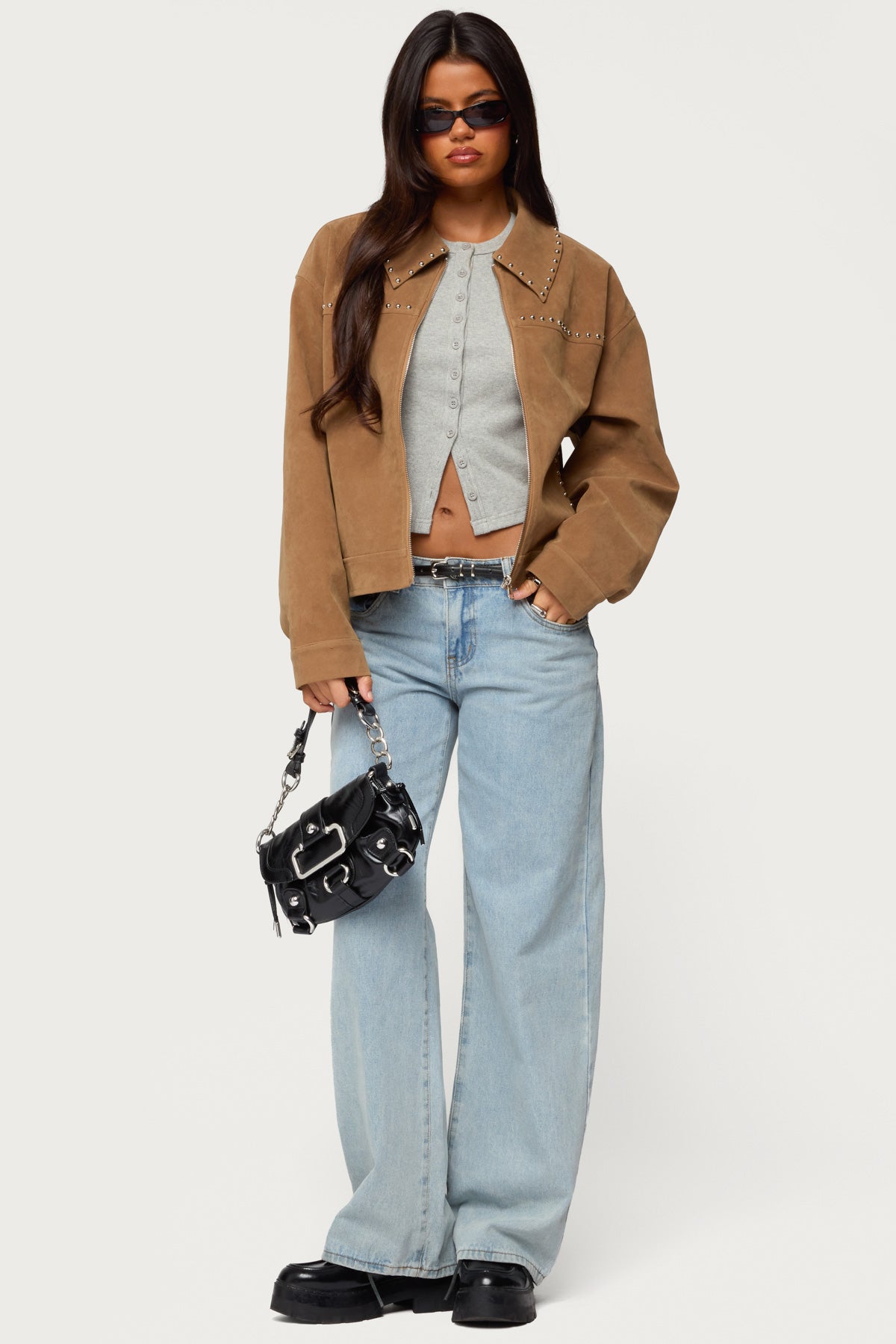 Memphis Studded Faux Suede Jacket