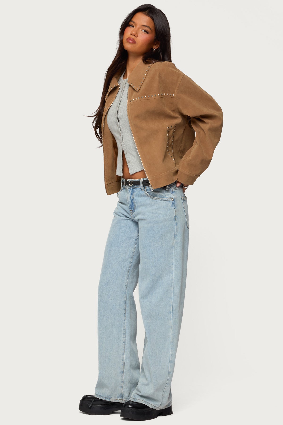 Memphis Studded Faux Suede Jacket