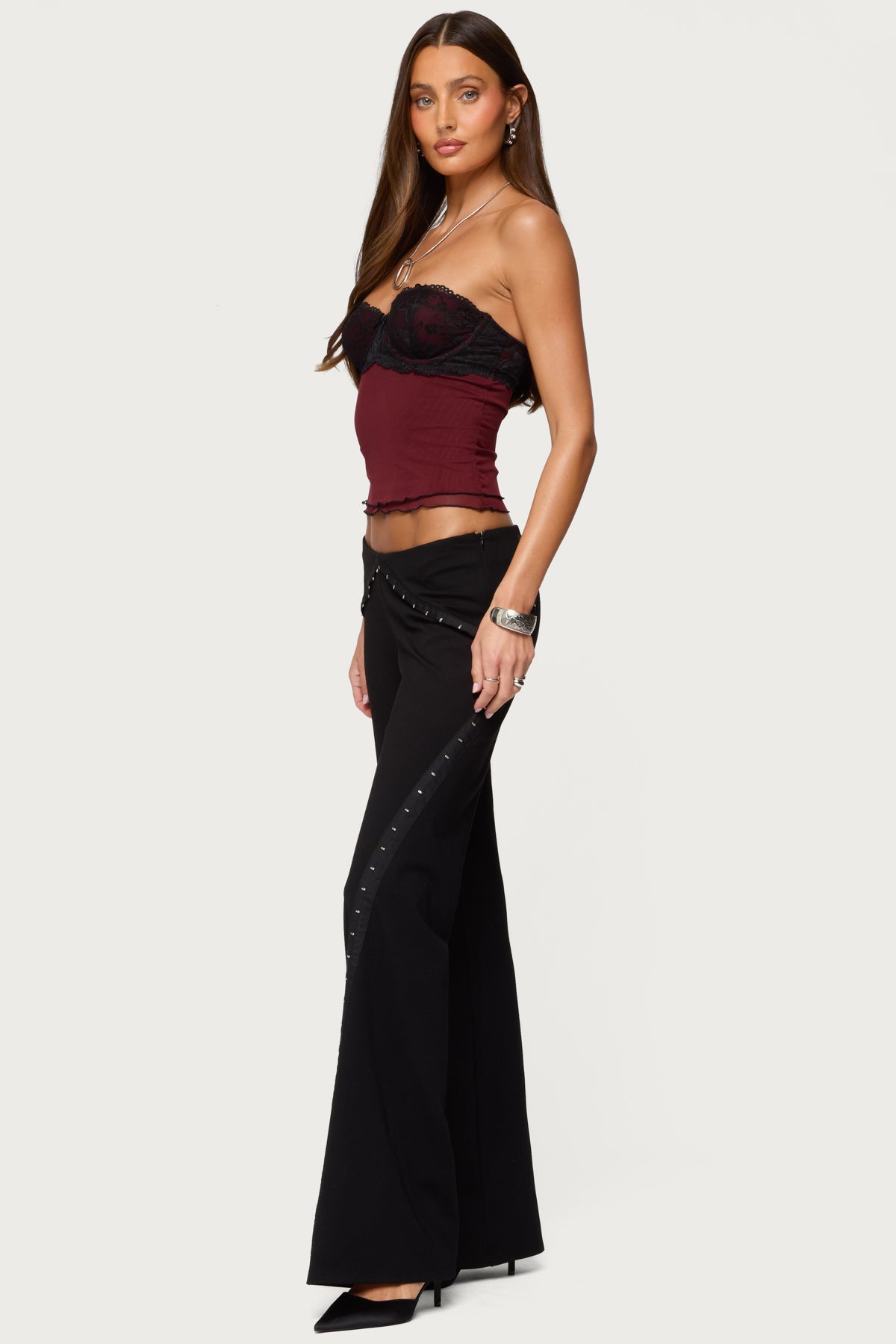 Contrast Lacey Mesh Bra Top