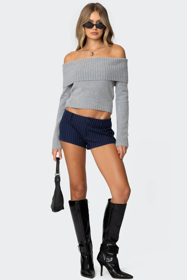 Tamara Fold Over Knit Top view 2