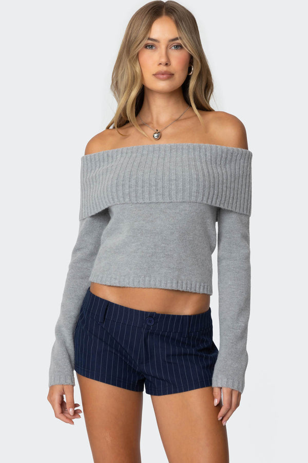 Tamara Fold Over Knit Top view 1