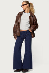 Petite Wide Leg Foldover Pants