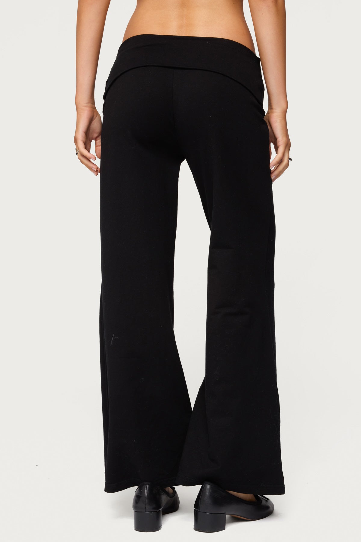 Petite Wide Leg Foldover Pants