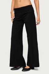 Petite Wide Leg Foldover Pants