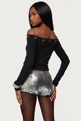 Trina Grommet Off Shoulder Top