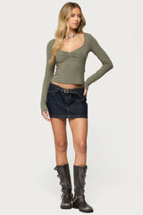 Zelly Deep V Scoop Neck Top
