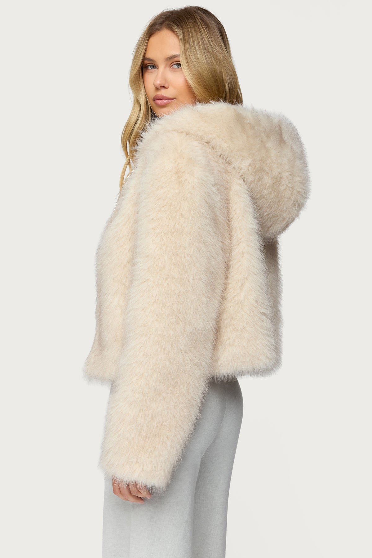 Beyonca Hooded Faux Fur Jacket
