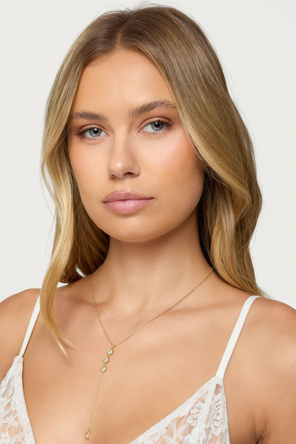 Rhinestone Cascading Necklace view 1