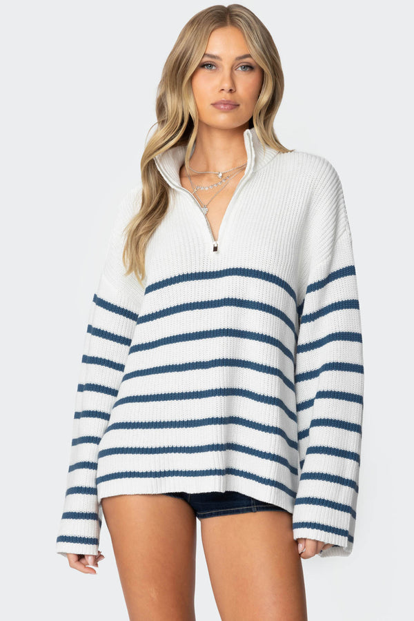 Oversized Quarter Zip Sweater view 1