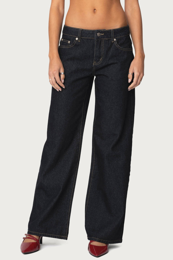 Raelynn Washed Low Rise Baggy Jeans view 2