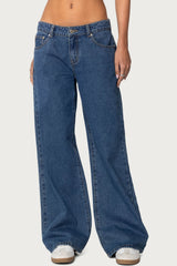 Raelynn Washed Low Rise Baggy Jeans