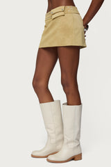 Roney Stud Faux Suede Mini Skort