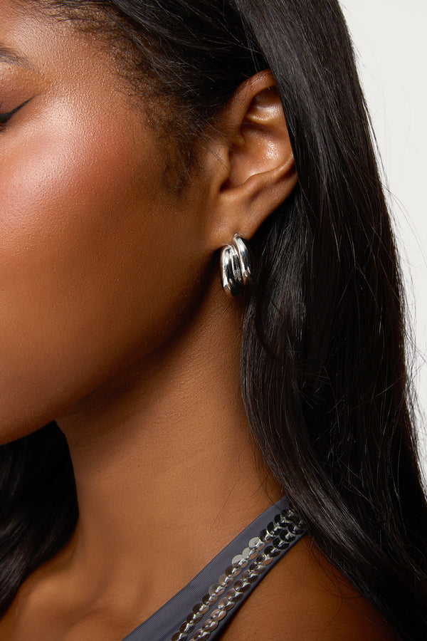 Two Time Chunky Stud Earrings view 1