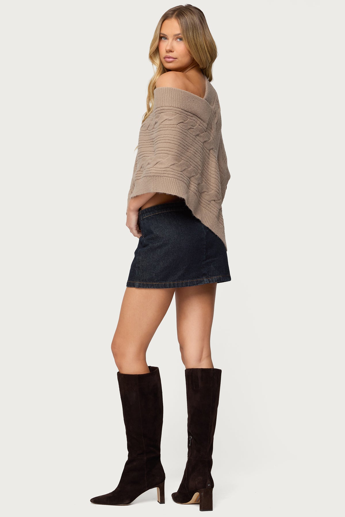 Vickey Cable Knit Poncho