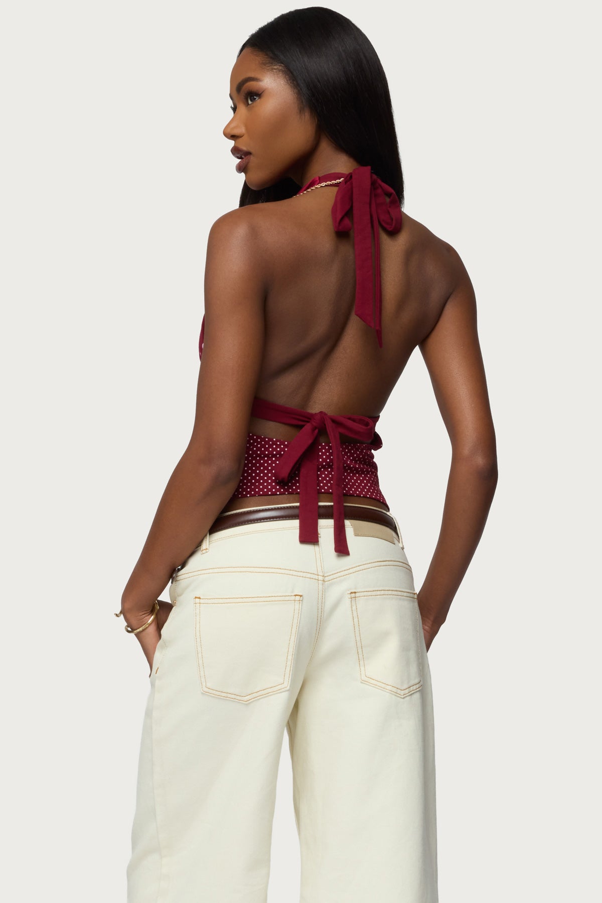 Ginny Mixed Polka Dot Halter Top