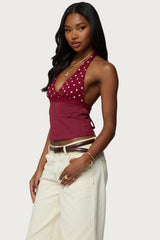 Ginny Mixed Polka Dot Halter Top