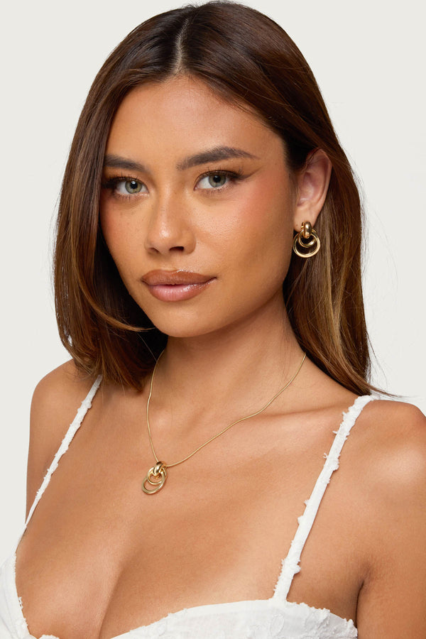 Paired Hoops Necklace & Earrings Set view 1