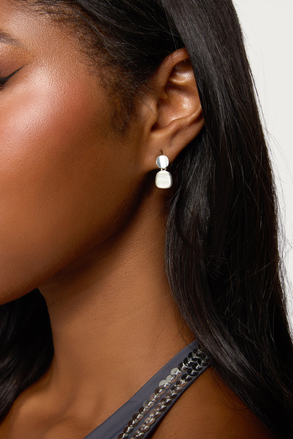 Iridescent Stone Dangle Earrings view 1