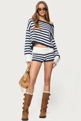 Saphi Striped Oversized Knit Sweater