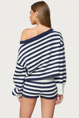 Saphi Striped Oversized Knit Sweater