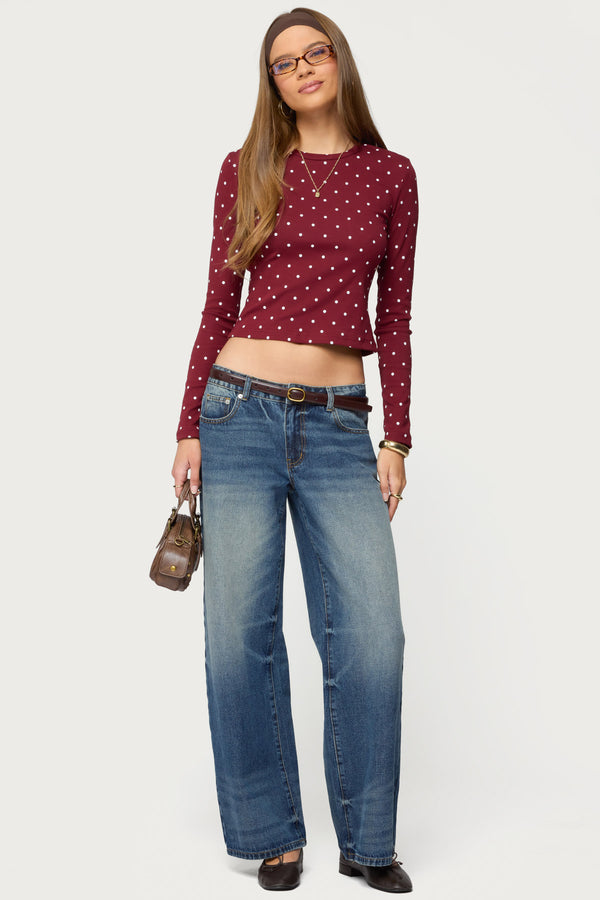 Daliya Polka Dot Long Sleeve Top view 2
