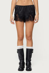 Reisa Lacey Satin Effect Shorts
