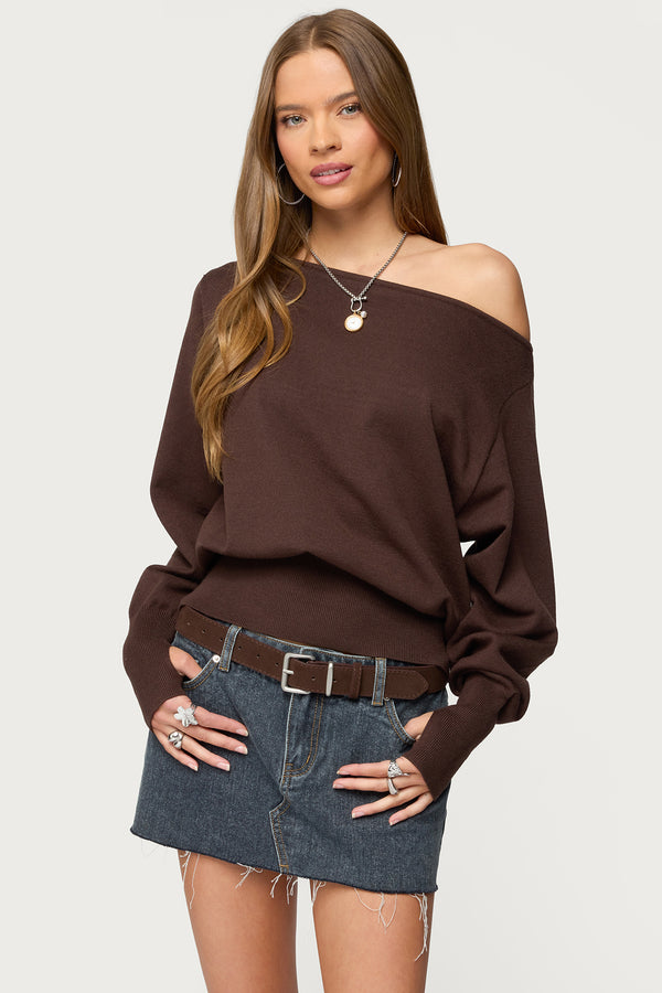Off Shoulder Oversized Sweater view 1