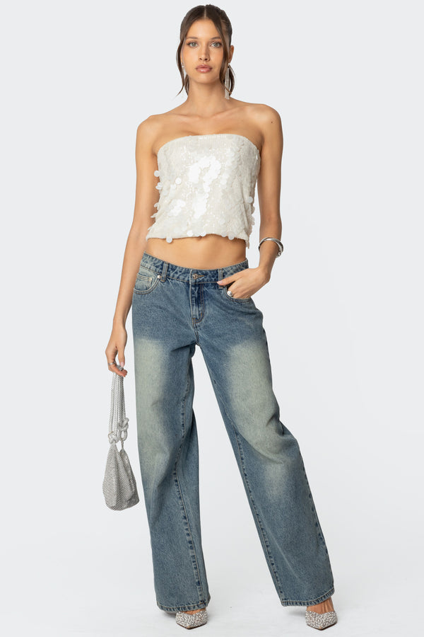 Samara Sequin Strapless Top view 2