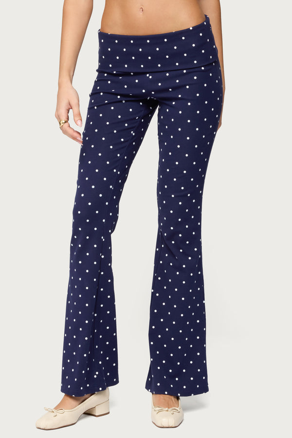 Daliya Polka Dot Fold Over Pants view 2