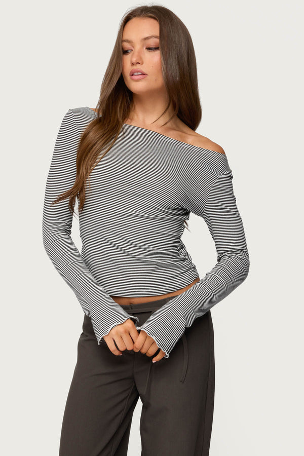 Leyna Striped Off Shoulder Top view 1